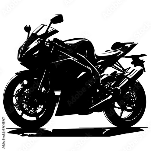 motorcycle on white background