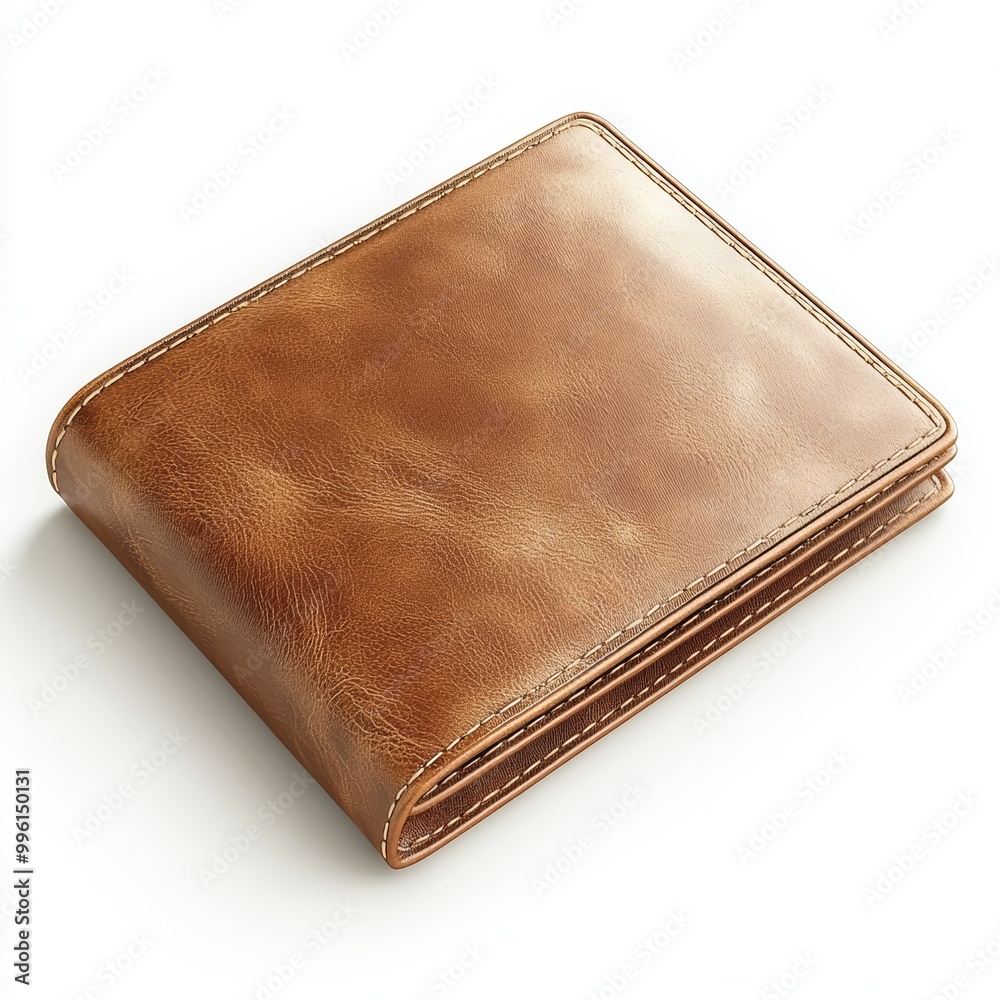 A beautifully crafted leather wallet, with intricate stitching and a rich patina isolated on white background. A beautifully crafted leather wallet, with intricate stitching and a rich patina isolated on white background.