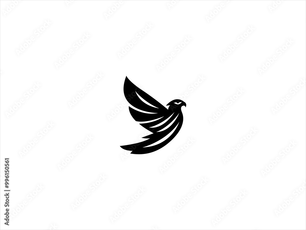 Fototapeta premium Falcon's Flight The Symbol of Precision and Power. The falcon logo soars with strength, agility, and sharp focus, making it a perfect representation of speed and mastery. 