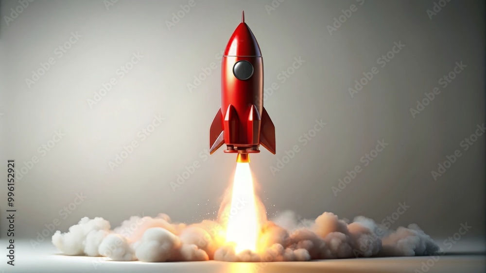 custom made wallpaper toronto digitalRed rocket launching leaving a trail of smoke