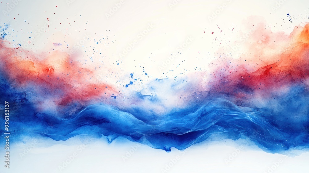 Red and blue blend in a vibrant explosion of color and energy Red and blue blend in a vibrant explosion of color and energy