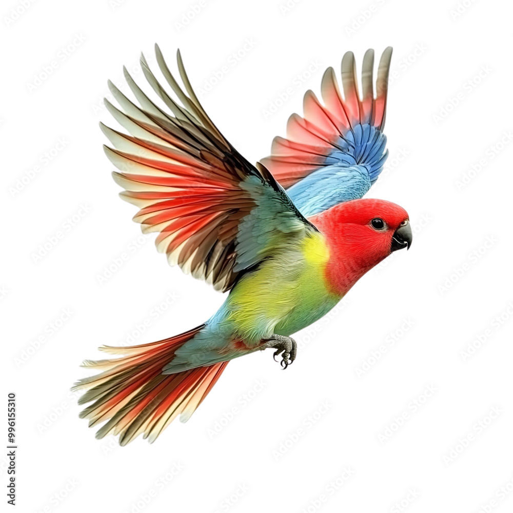 Fototapeta premium beautiful bird in flight isolated on transparent background Generative AI