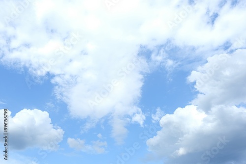 Beautiful nature background. Clearly blue sky and clouds.