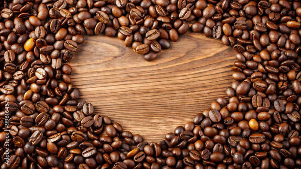 Close-up of a heart-shaped arrangement of coffee beans, coffee, heart, love, caffeine, bean, romance, aroma, drink Close-up of a heart-shaped arrangement of coffee beans, coffee, heart, love, caffeine, bean, romance, aroma, drink