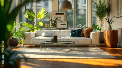 Chic Minimalist Living Area with Natural Light