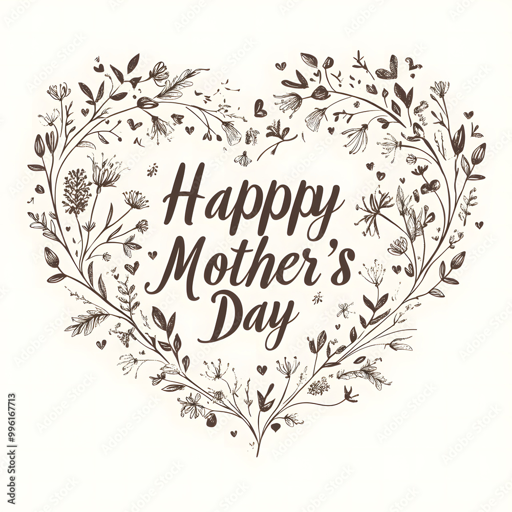 Floral Heart Mother's Day Greeting Card design Floral Heart Mother's Day Greeting Card design