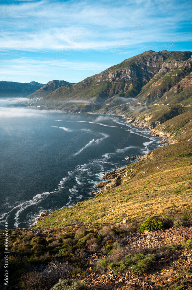 beautiful scenic view of the coast at chapman peak South Africa beautiful scenic view of the coast at chapman peak South Africa