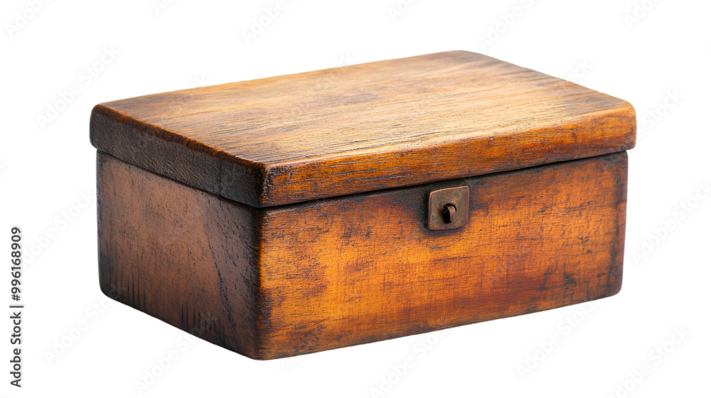 a wooden box with a lock. a wooden box with a lock.