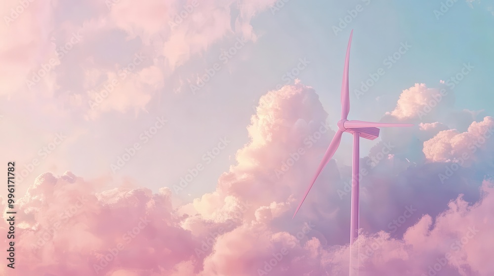 Wind Backdrop majestic wind turbine ethereal cloudscape backdrop clean energy ...