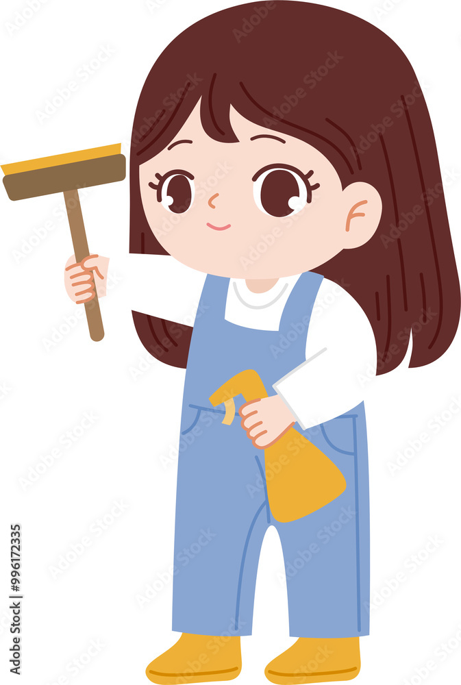cute cleaning service cartoon character cute cleaning service cartoon character