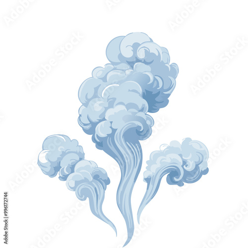 Billowing Clouds of Smoke Vector Illustration