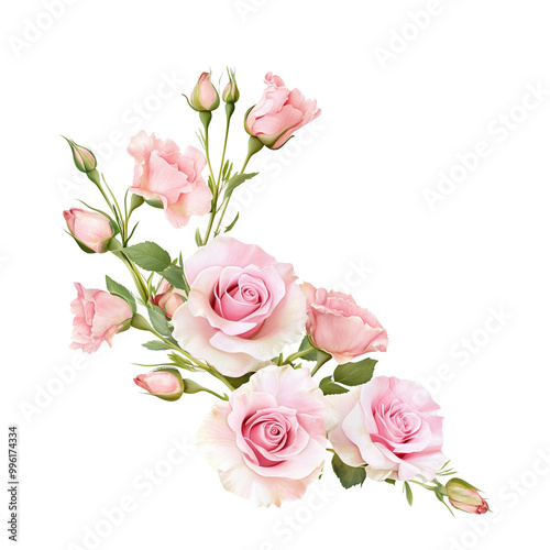 Close-up of pink flowers with a white background