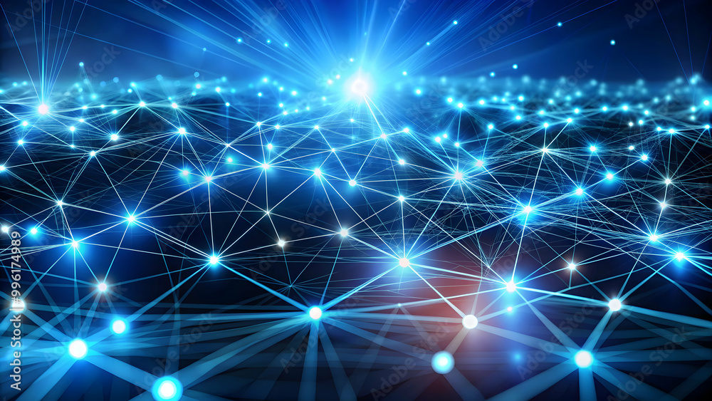 Obraz premium Futuristic digital network background with glowing connection patterns, global, technology, futuristic, network