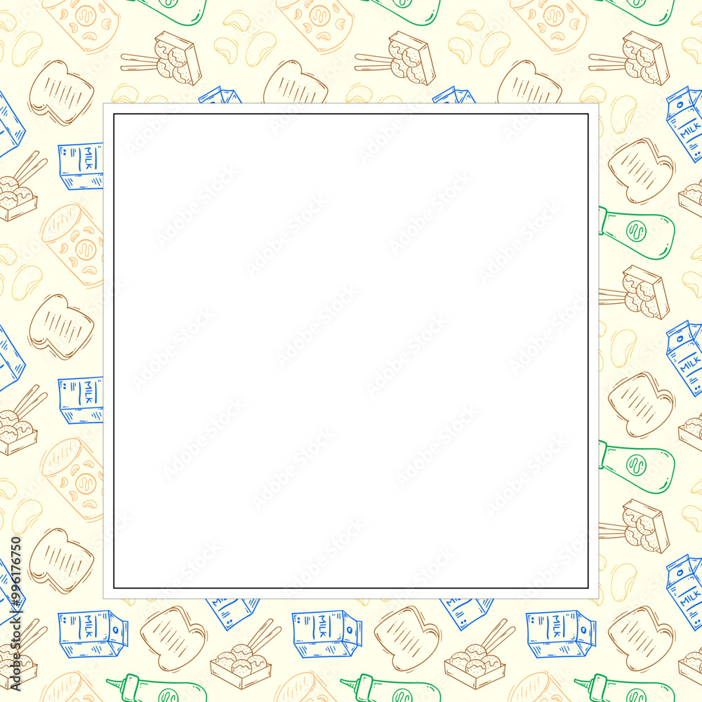 hand drawn food frame. doodle frame background hand drawn food frame. doodle frame background