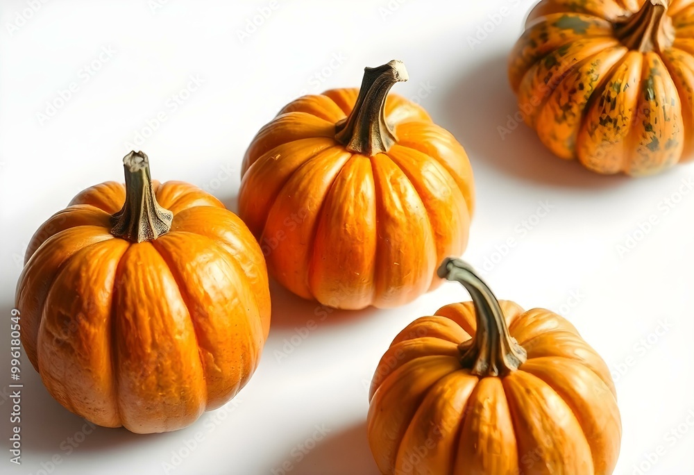 Fototapeta premium orange pumpkins on white background