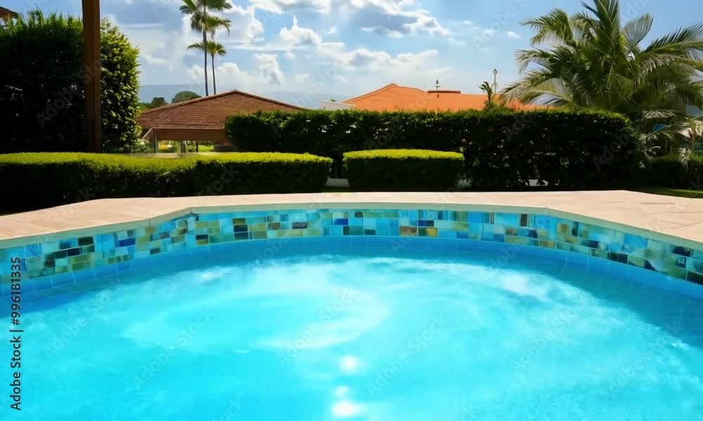 swimming pool in hotel. generative ai swimming pool in hotel. generative ai