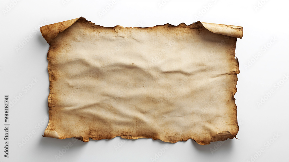 Fototapeta premium old paper sheet Mock up isolated on white background