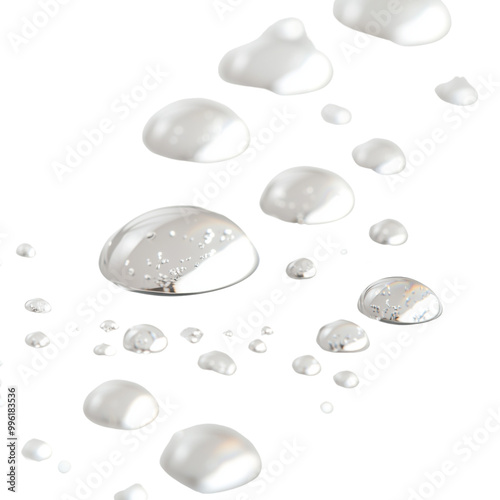 Water droplets on a white background. Macro shot