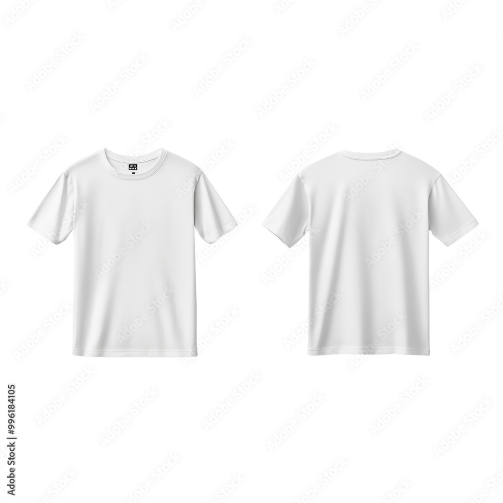 White t-shirts with copy space isolated on a transparent background
White t-shirts with copy space isolated on a transparent background
