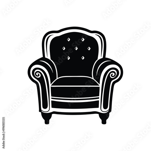 Armchair vector silhouette