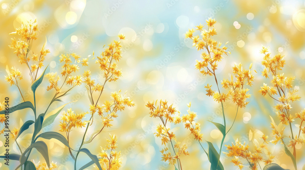 A stunning display of bright yellow flowers contrasts beautifully against a soft, blurred light background, creating a vibrant and cheerful atmosphere perfect for artistic projects A stunning display of bright yellow flowers contrasts beautifully against a soft, blurred light background, creating a vibrant and cheerful atmosphere perfect for artistic projects