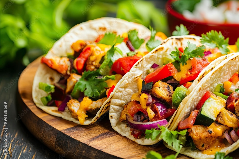Tasty appetizing tacos with vegetables wth generatve ai Tasty appetizing tacos with vegetables wth generatve ai