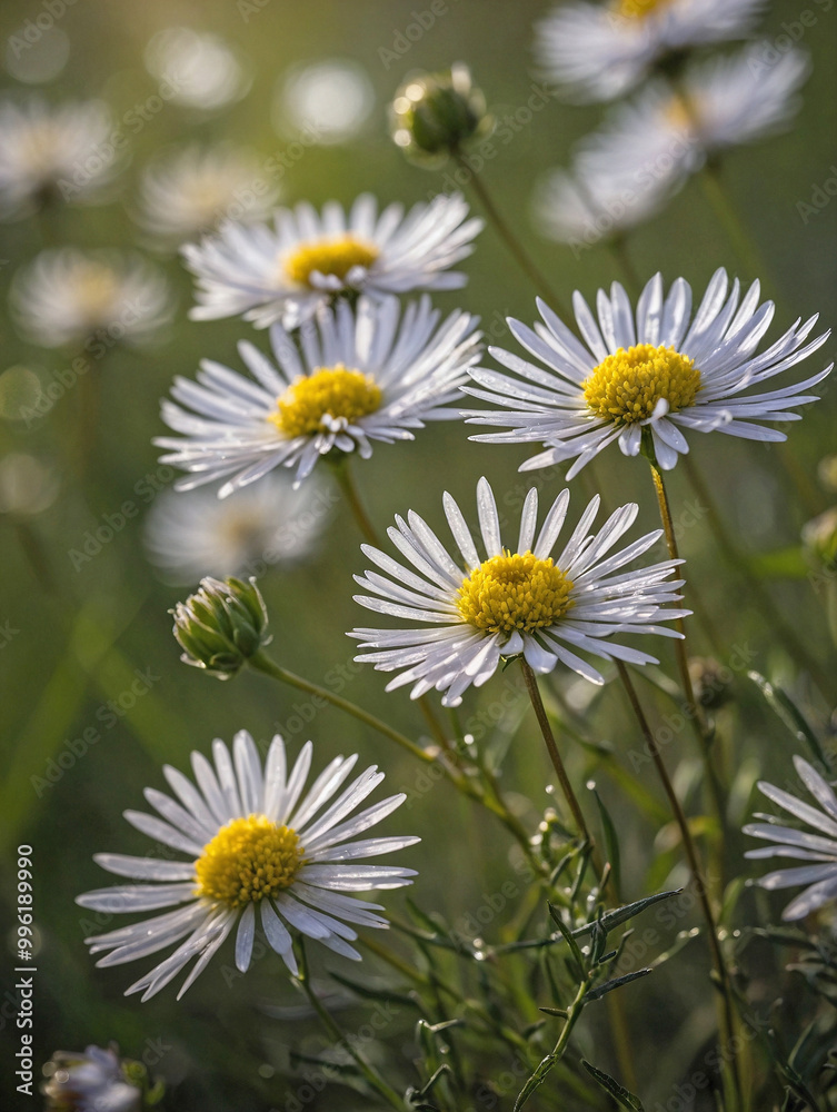 White Aster in a Dewy Meadow White Aster in a Dewy Meadow