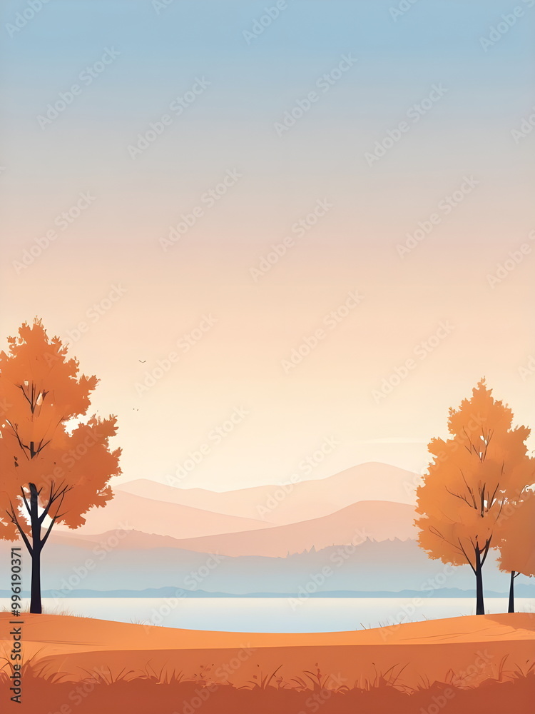 Naklejka premium Autumn landscape