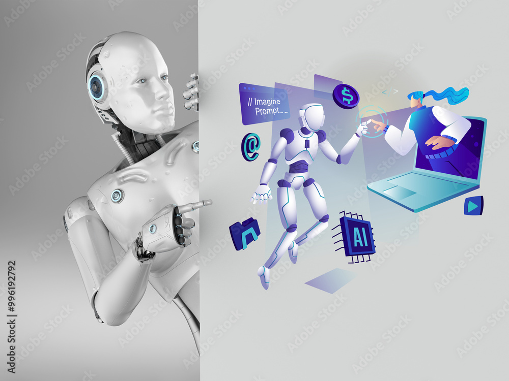 Naklejka premium AI - Future