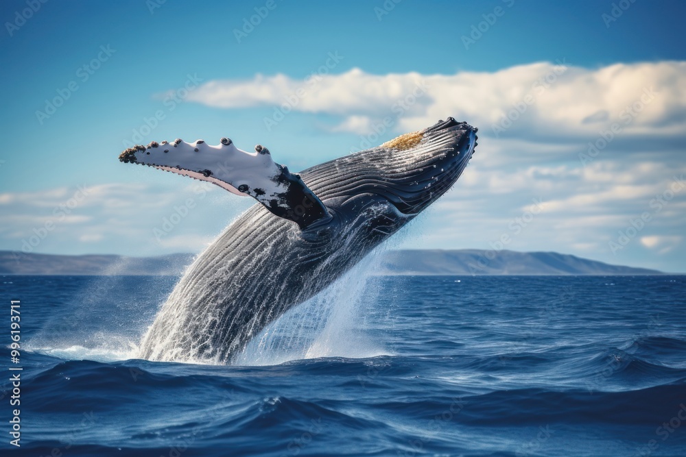 Fototapeta premium Whale animal mammal ocean.