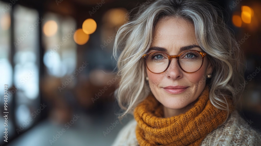 Portrait of a Confident Woman in a Cafe Portrait of a Confident Woman in a Cafe