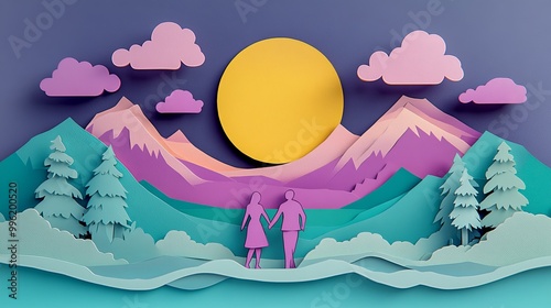 A vibrant, whimsical paper-...