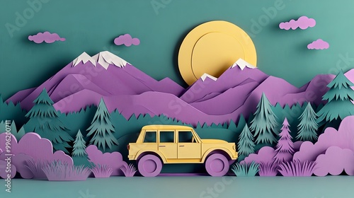 A vibrant paper landscape f...