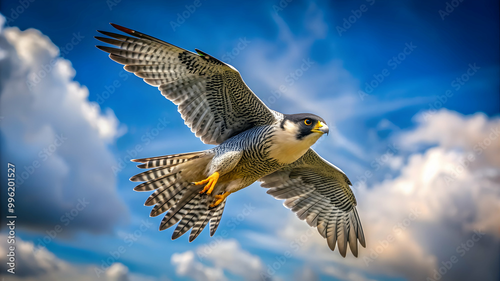 Peregrine falcon soaring through the sky , bird, predator, fast, majestic, wingspan, feathers, wildlife, nature, hunting, aerial, flight Peregrine falcon soaring through the sky , bird, predator, fast, majestic, wingspan, feathers, wildlife, nature, hunting, aerial, flight