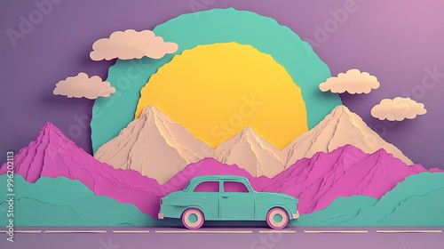 A vibrant, paper-crafted la...