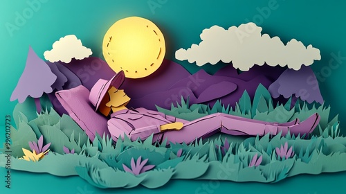 A vibrant paper art scene d...