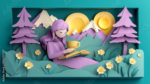A whimsical paper art scene...