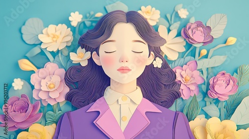 A serene illustration of a ...