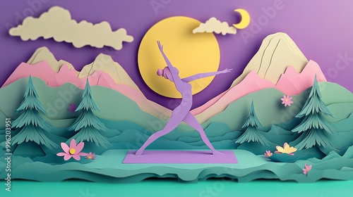 A vibrant paper-cut scene f...