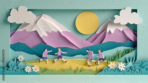 A whimsical paper art scene...
