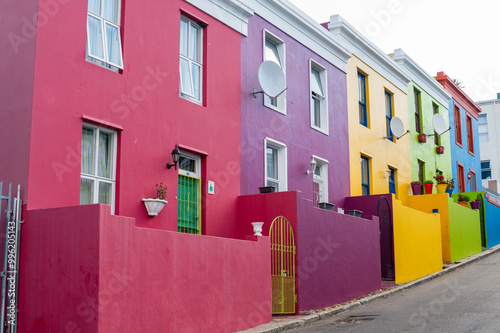 colorful houses cape town city - bo kaap area - South Africa  photo