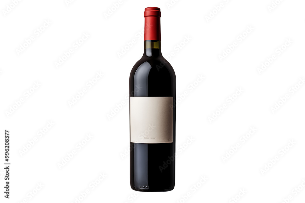 Fototapeta premium Wine bottle on transparent background. Wine related themes. Wine professions. Oenologist. Wine shop. Buying and selling wine. Images for graphic designers. Isolated wine. Image for website. PNG cutout