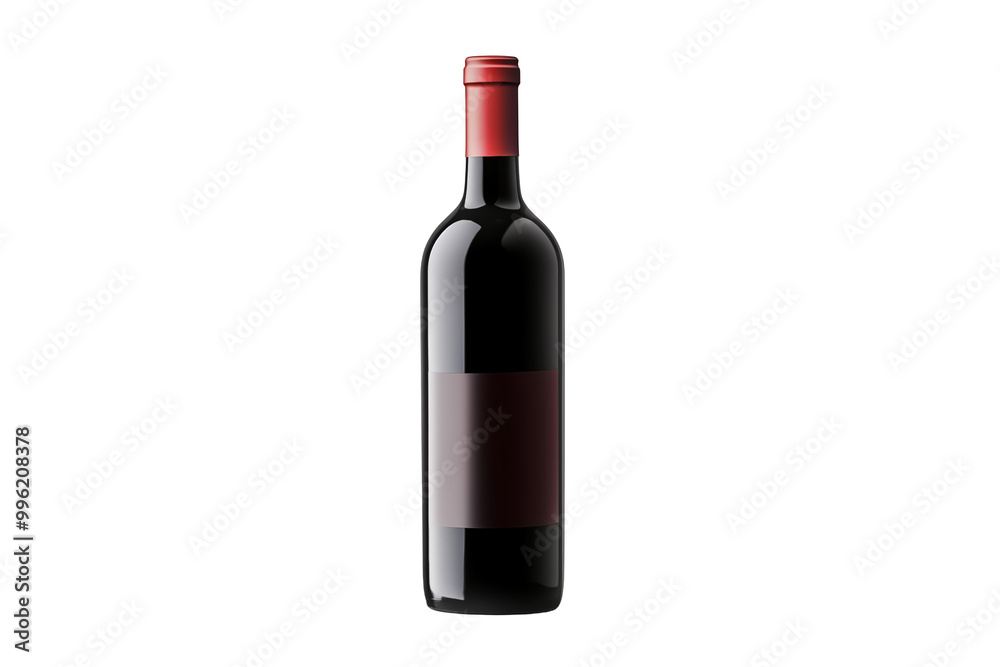Wine bottle on transparent background. Wine related themes. Wine professions. Oenologist. Wine shop. Buying and selling wine. Images for graphic designers. Isolated wine. Image for website. PNG cutout