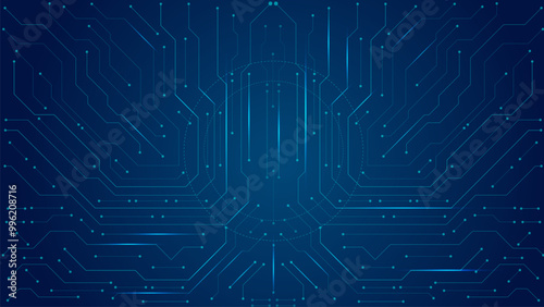Circuit board in modern technology or Artificial intelligence AI. Computer machine learning vector editable