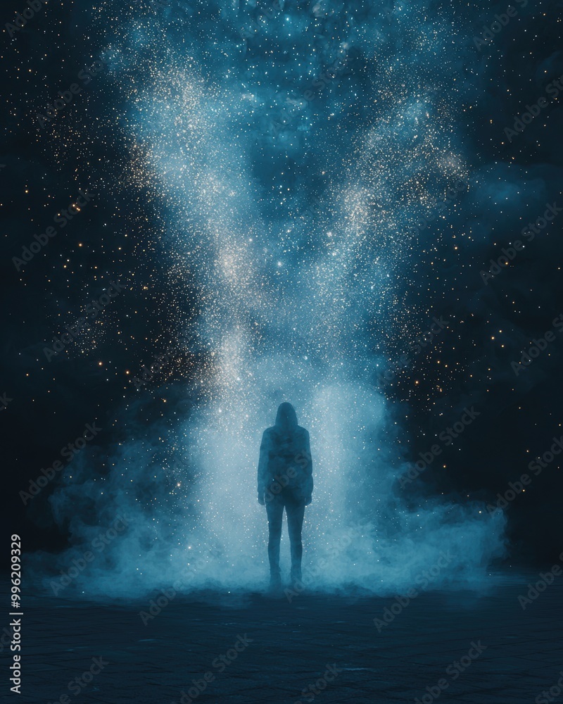 Mystical Illusion of a Fading Figure in Space Mystical Illusion of a Fading Figure in Space