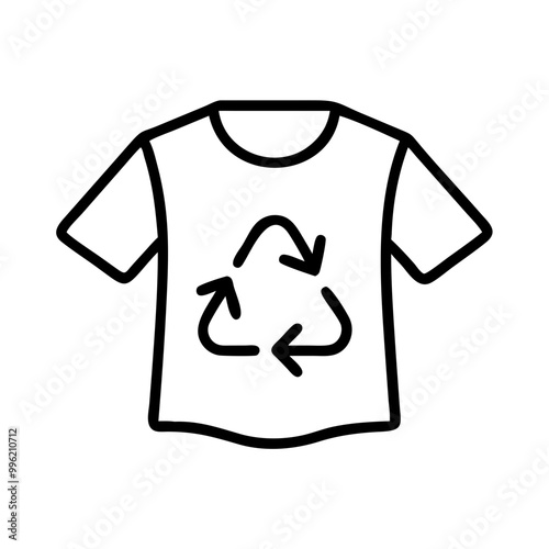 T-shirt with Recycling Symbol on White Background photo