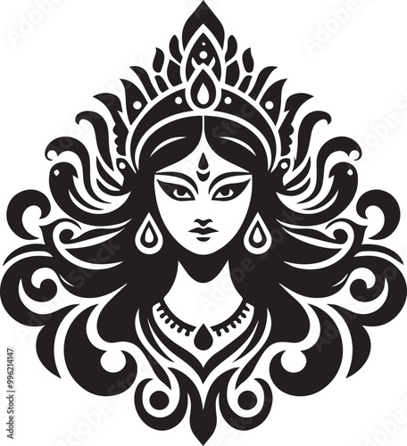 Durga silhouette vector design