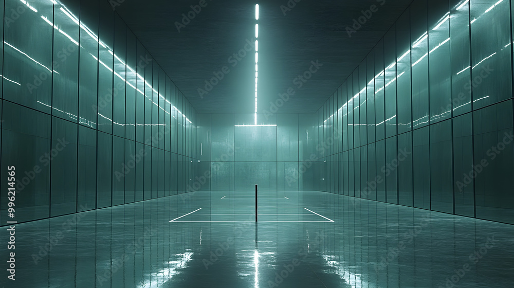 A Gray Glass Wall in the Middle of an Indoor Padel Court
A Gray Glass Wall in the Middle of an Indoor Padel Court