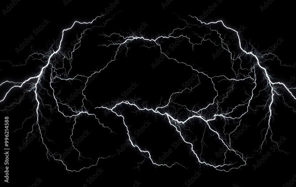 multiple electric lightning bolts radiating from center on black background dynamic energy electricity concept weather phenomenon natural electrical discharge multiple electric lightning bolts radiating from center on black background dynamic energy electricity concept weather phenomenon natural electrical discharge