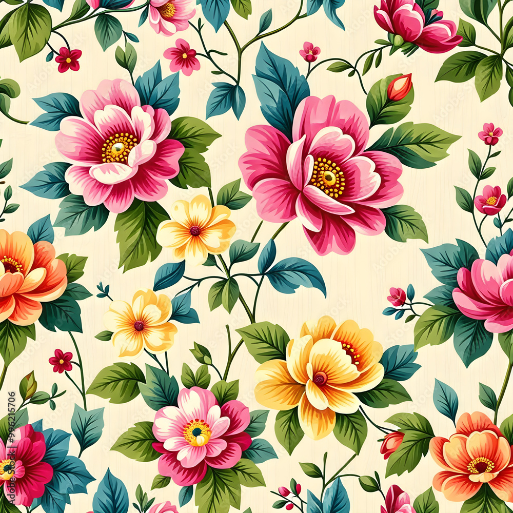 Fototapeta premium vintage wallpaper with flowers